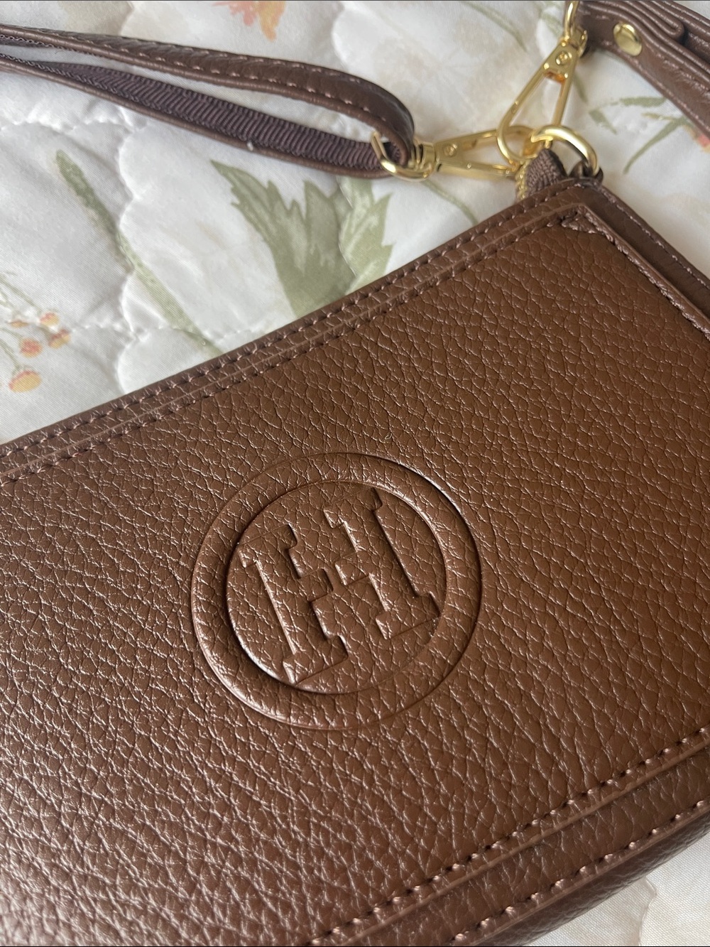 Brown Pebbled Leather Crossbody Bag
